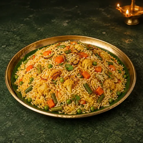 Vegetable Biryani without Kurma and Curry