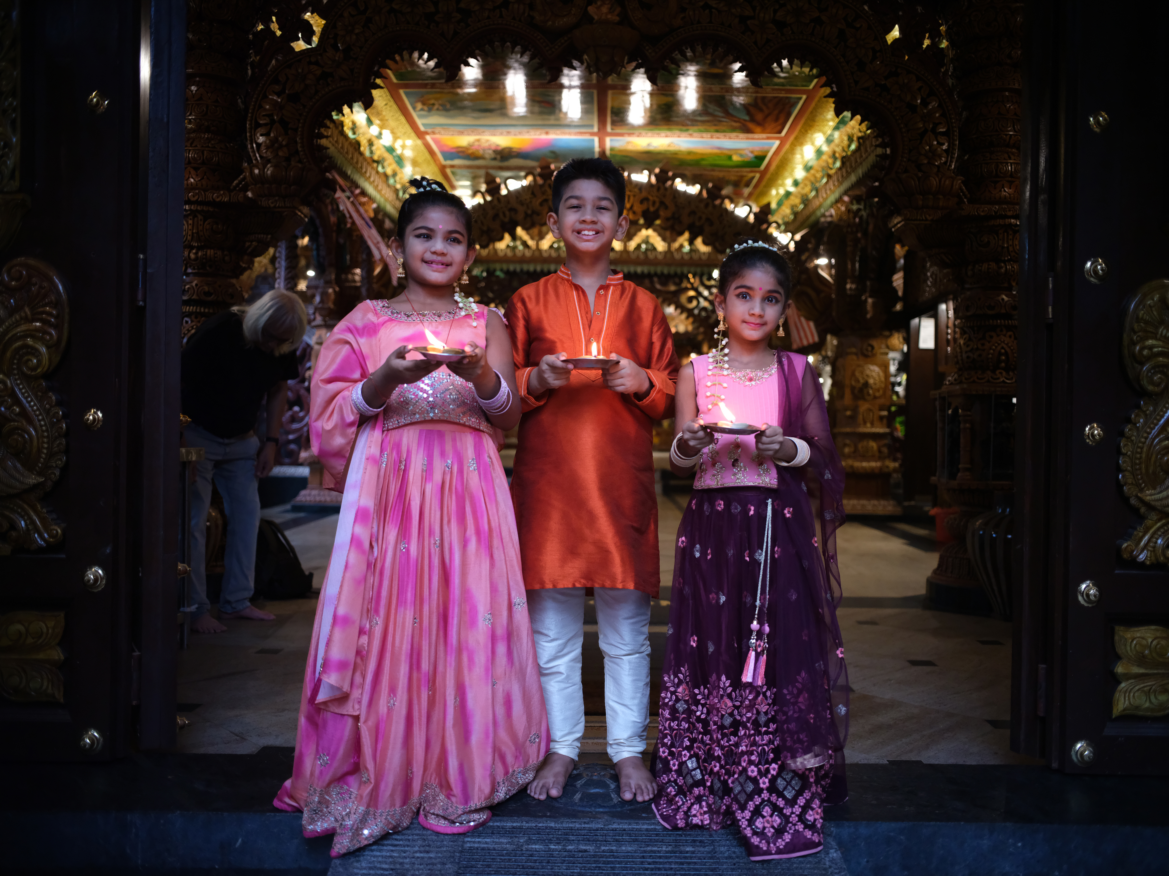 Young devotees at the temple